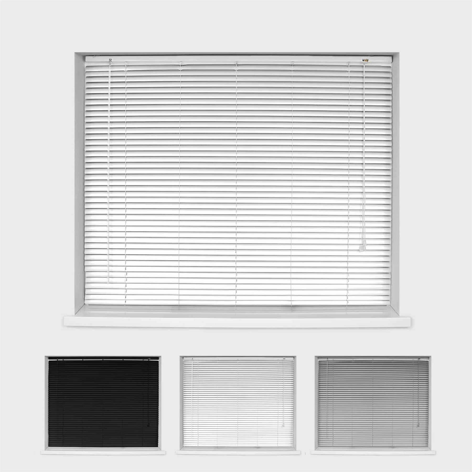 MADE TO MEASURE ALUMINIUM VENETIAN BLINDS 25MM BLACK WHITE SILVER - Picture 11 of 13