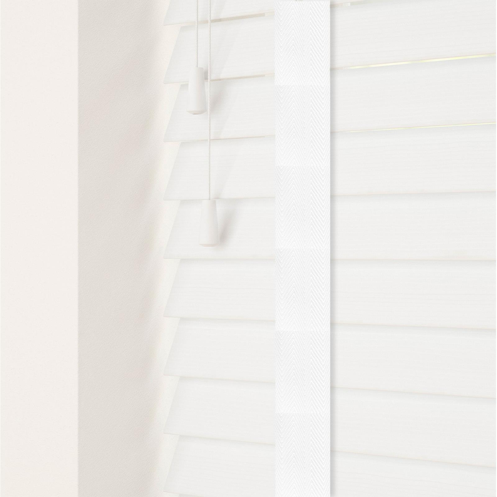 MADE TO MEASURE FAUX WOOD 50MM VENETIAN BLINDS SLATS TAPE GREY WHITE - Picture 9 of 9