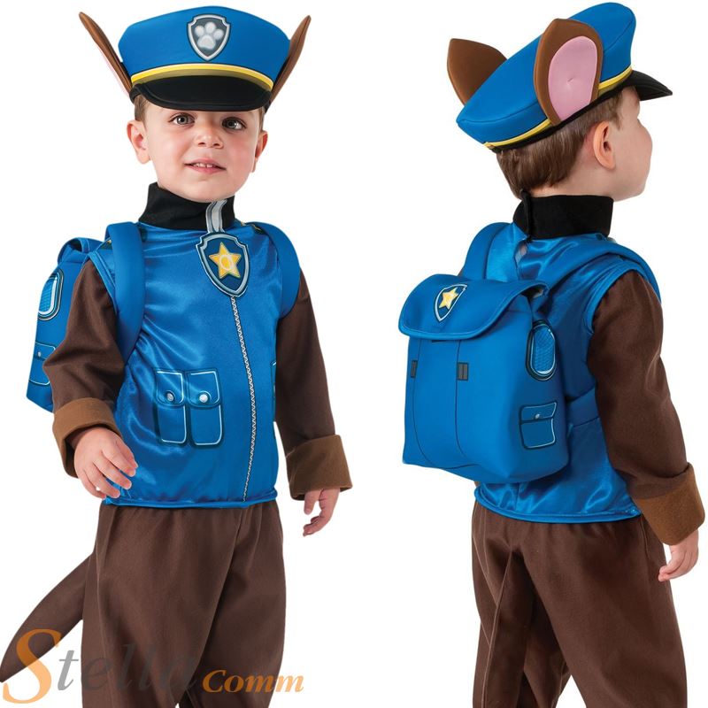 Boys Chase Paw Patrol Cartoon Police Dog Fancy Dress Costume Kids Child