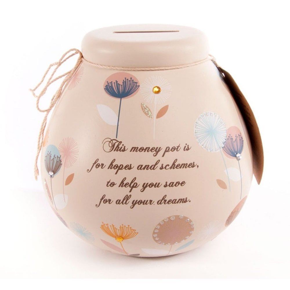 50654 Pot Of Dreams Ceramic Gift Money Box/ Pot HONEYMOON FUND Break To Open 50654 Pot Of Dreams Ceramic Gift Money Box/ Pot HONEYMOON FUND Break To Open