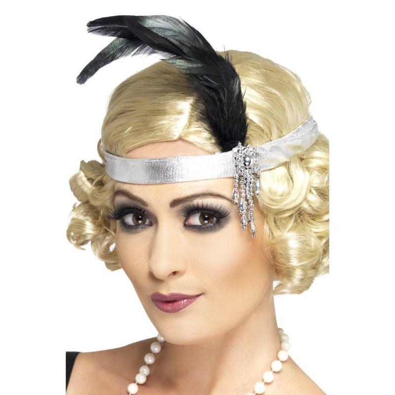 Smiffys Flapper Charleston Satin Stirnband Damen 20er Jahre Kostüm - Bild 5 von 5
