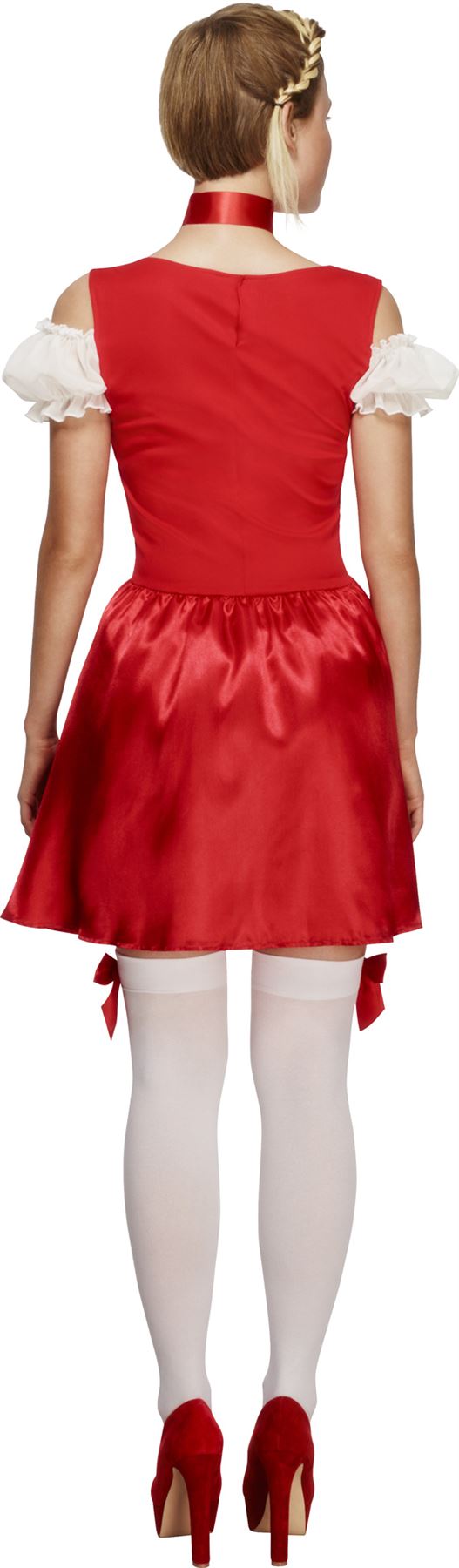 Ladies Fever Oktoberfest Costume Drindl Bavarian Beer Maid Fancy Dress Costume - Picture 4 of 4