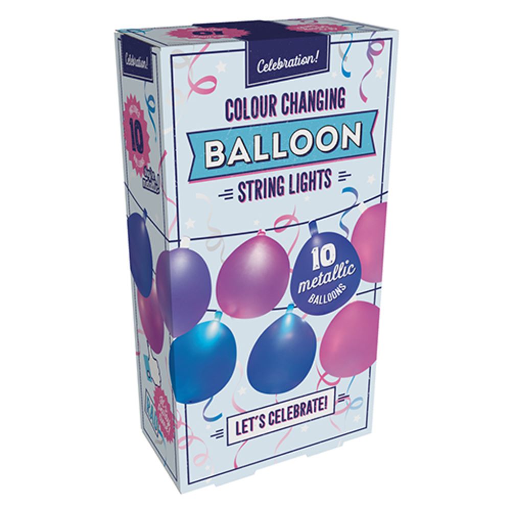 Balloon String Lights Colour Changing Metallic 10 LED Lights