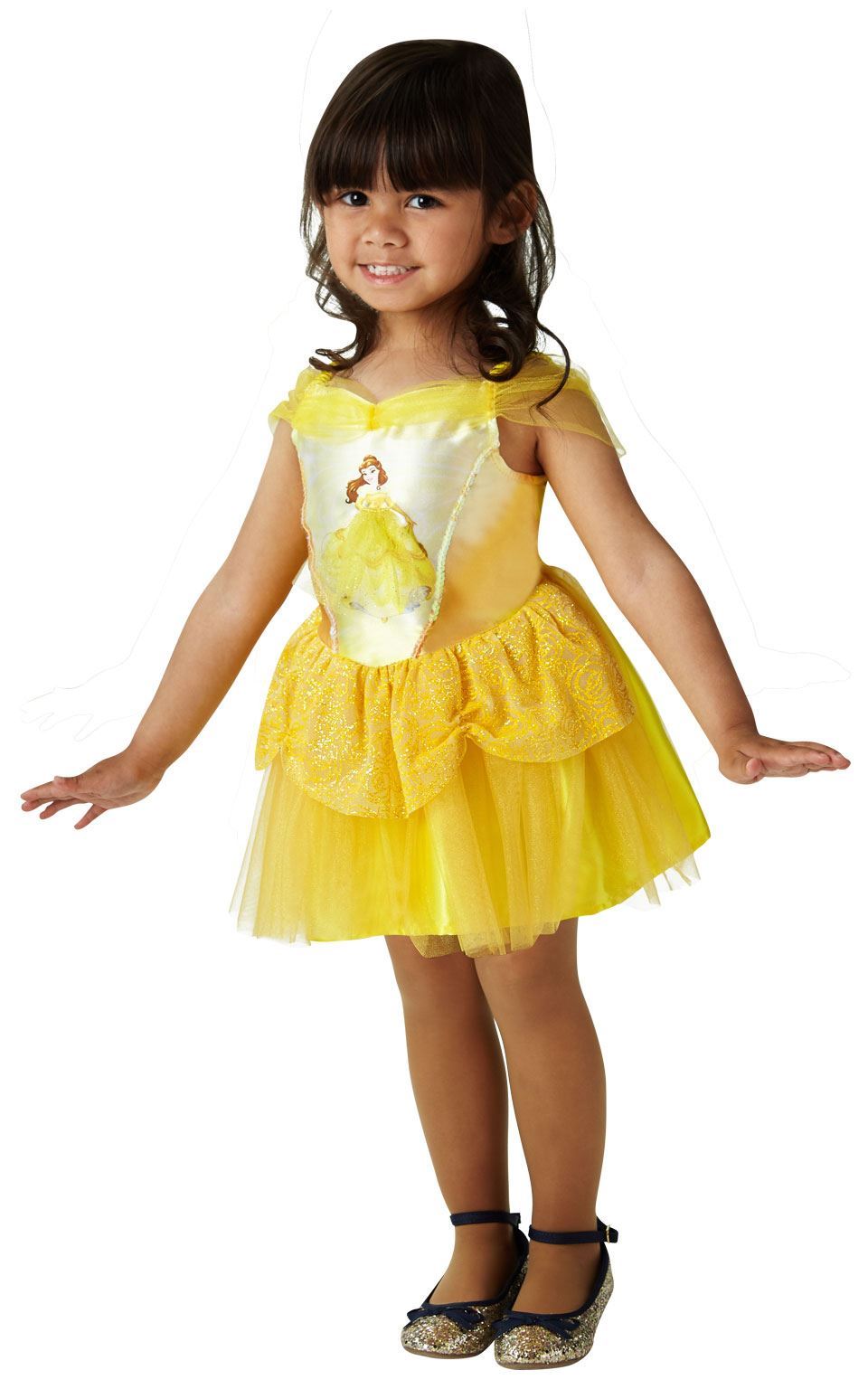 Girls Ballerina Belle Costume Disney Princess Child Fairytale Fancy Dress Outfit