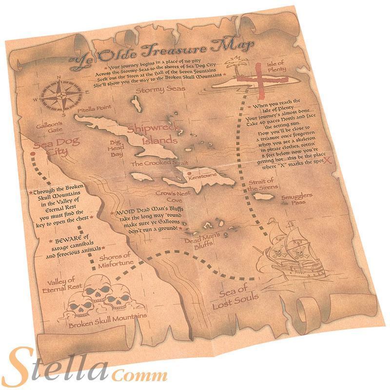 TREASURE MAP NEW PIRATE PARTY BAG TOY PROP FANCY DRESS COSTUME ACCESSORY