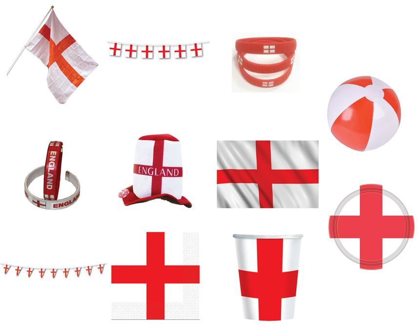 ENGLAND ST GEORGE FLAG BOUNTING FANCY DRESS PARTY DECORATIONS
