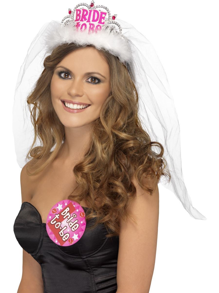 Ladies Bride To Be Tiara With Veil Hen Do Night Party Headwear Crown Accessory