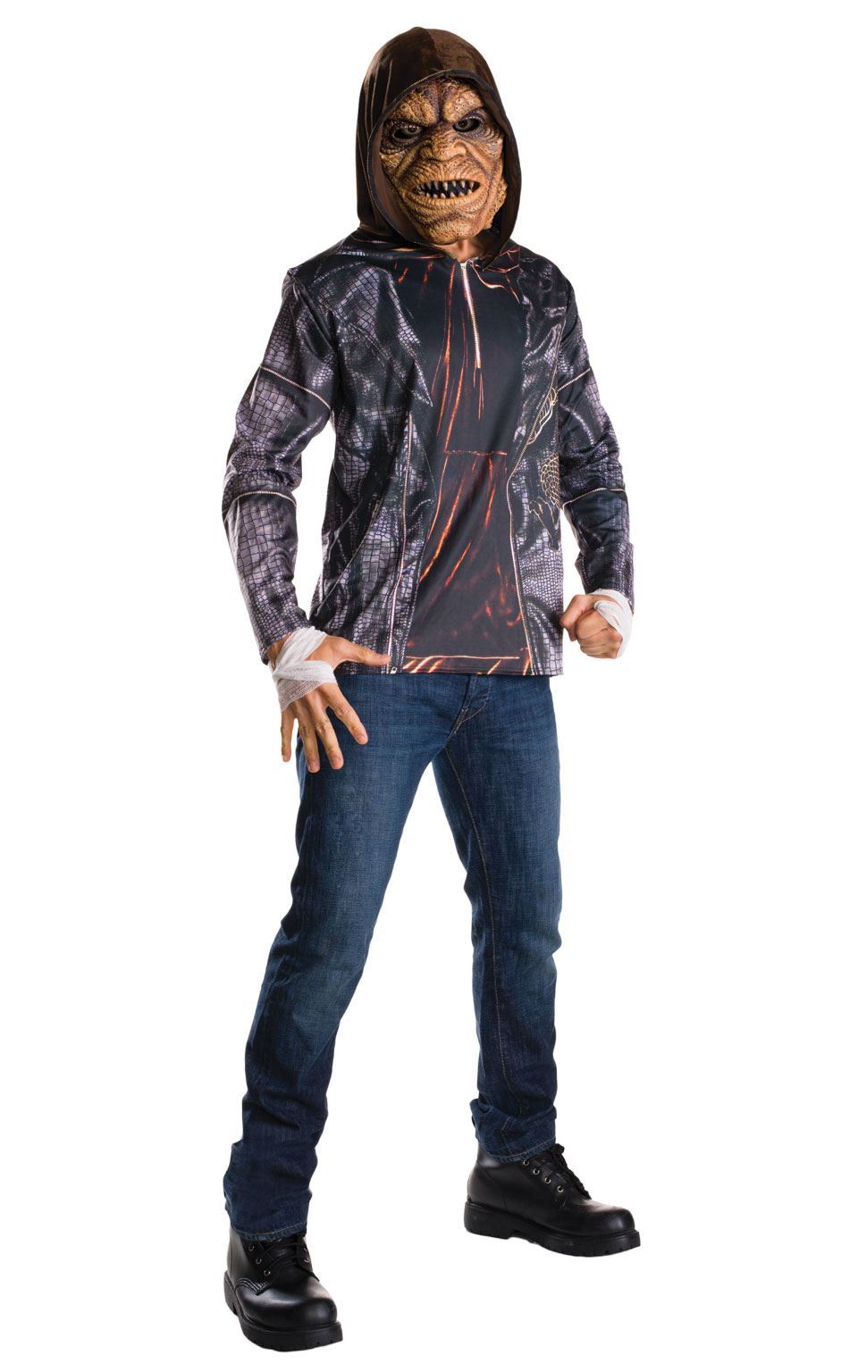 Mens Killer Croc Costume Fancy Dress Kit Official Suicide Squad Halloween Outfit