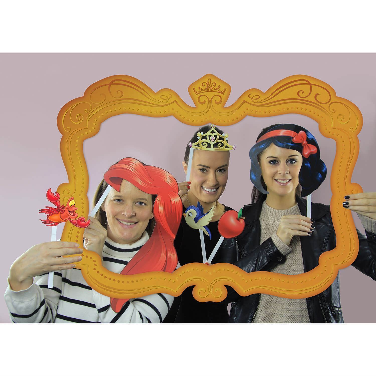 Disney Princess Photo Booth Picture Frame & 15 Character Props Party