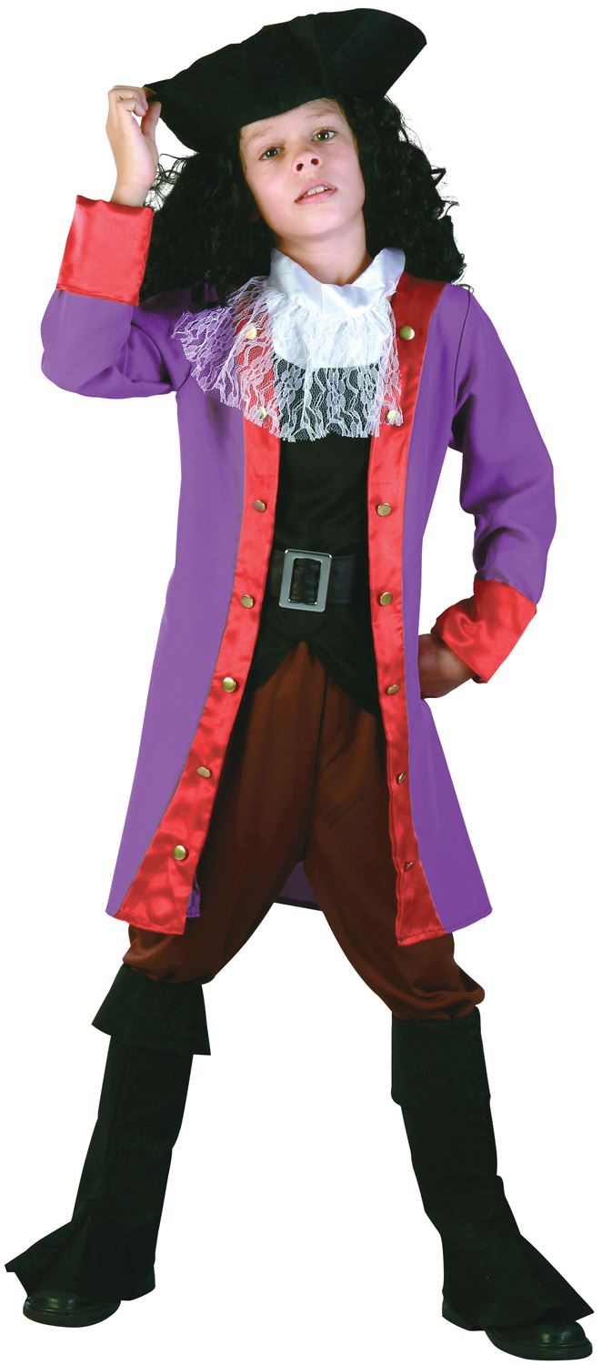 Boys Captain Hook Costume World Book Day Pirate Sailor Child Fancy Dress Outfit - Picture 2 of 4