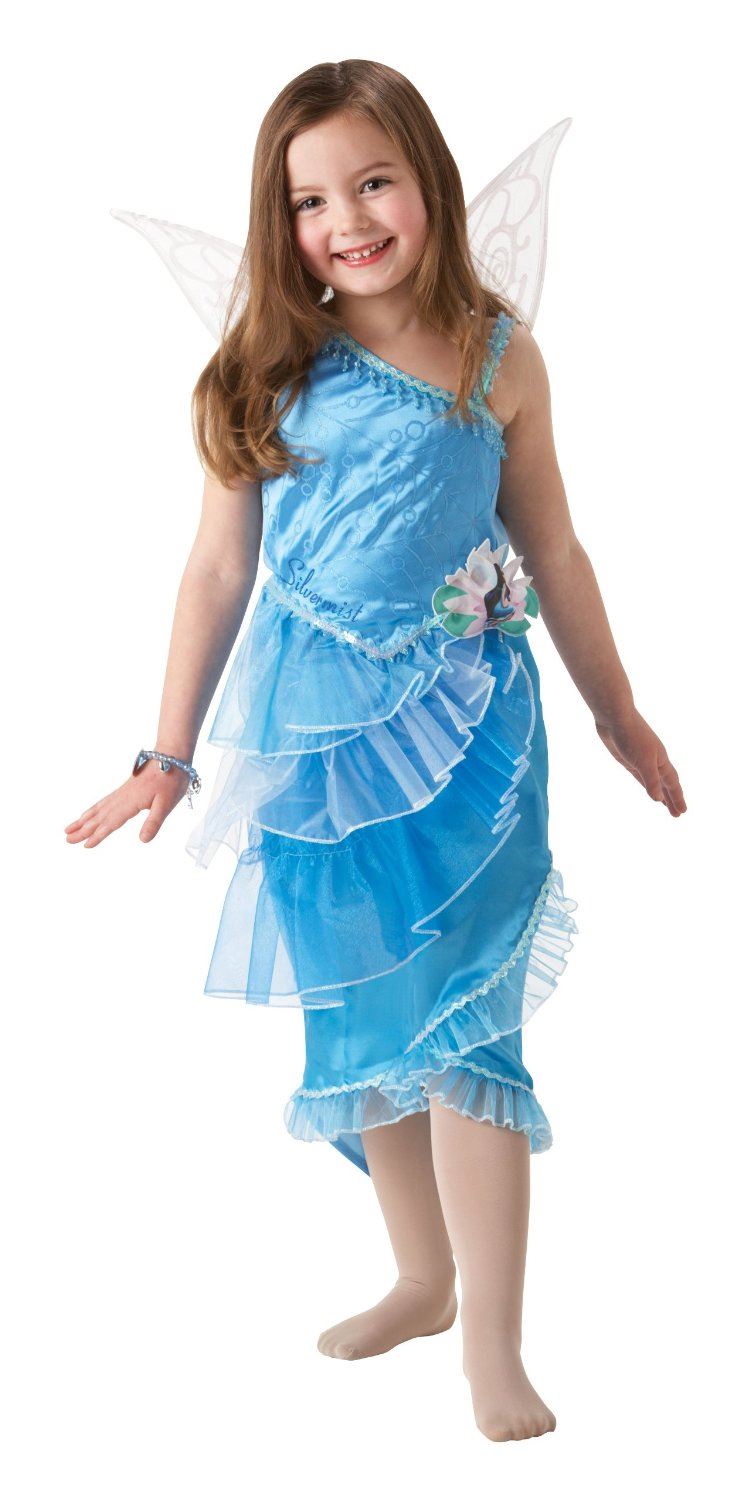 Girls Silver Mist Disney Fairy Pixie Fancy Dress Kids Costume Book Week Outfit