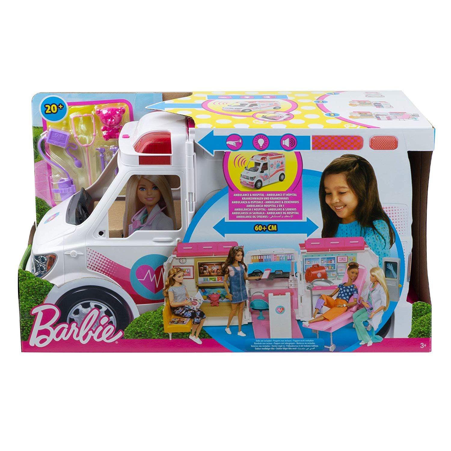 Barbie Care Clinic Ambulance To Hospital Vehicle Playset eBay