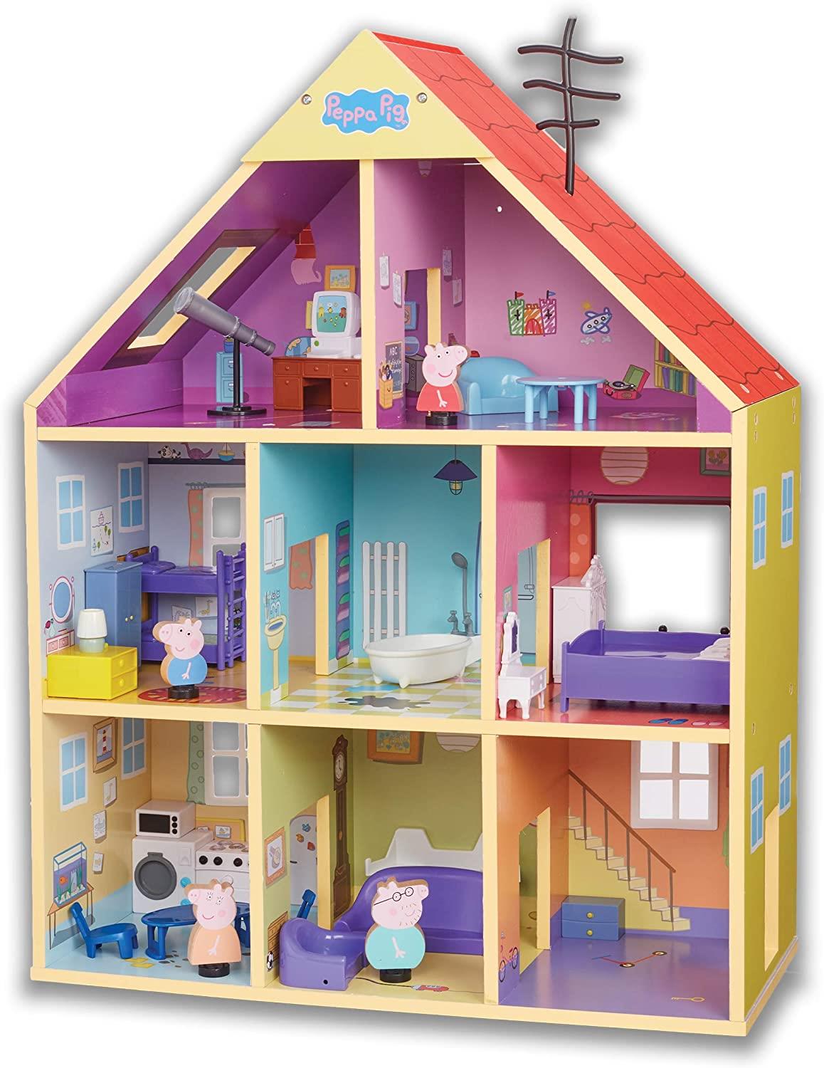 Peppa's Wooden Playhouse Peppa Pig Doll House & Wooden Figures Sustainable Toy 5029736073213 eBay
