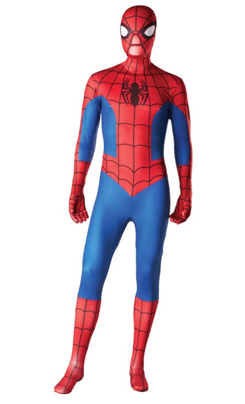Mens 2nd Skin Superhero Full Body Suit Bodysuit Fancy Dress Costume