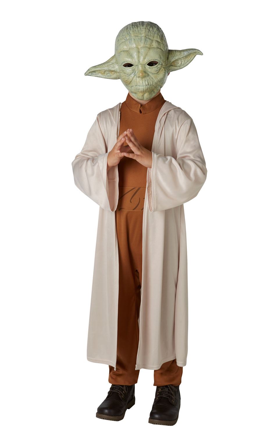 Boys Deluxe Yoda Costume Star Wars Halloween Fancy Dress Child Outfit - Picture 4 of 4