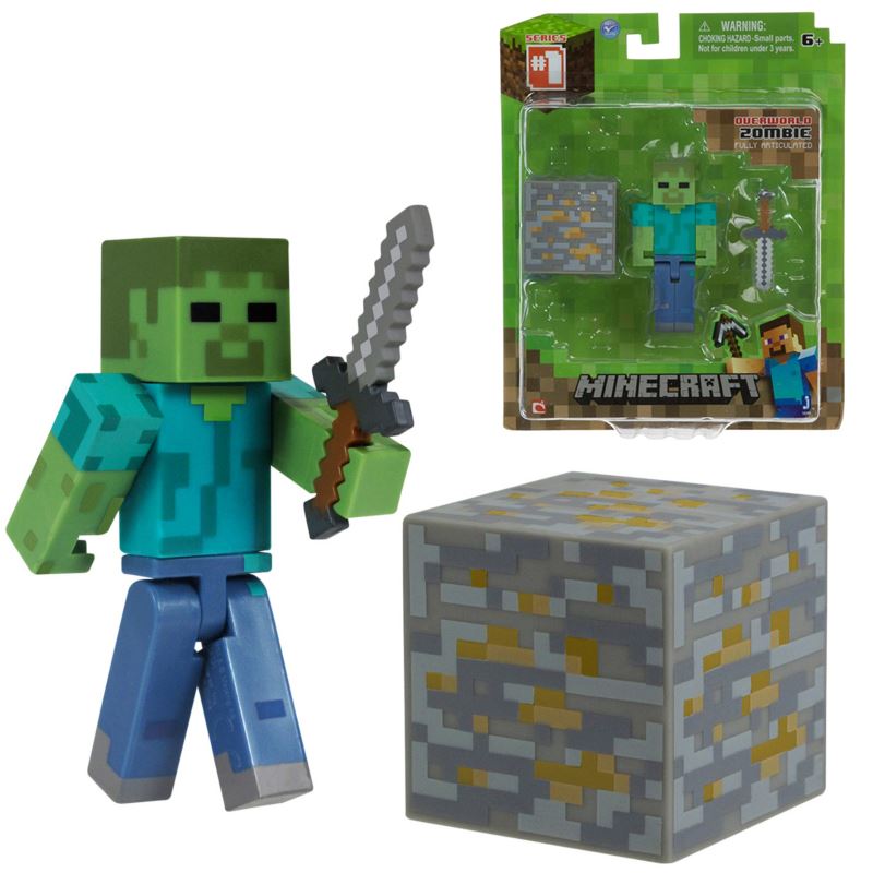 Minecraft 3" Action Figures Fully Articulated & Accessories Overworld