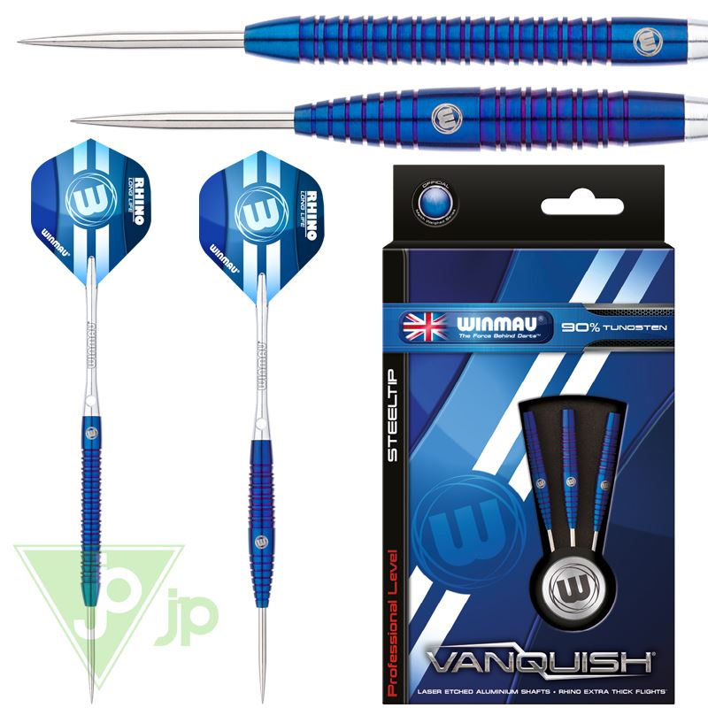 Blue Titanium Nitride Coating New Winmau Vanquish 90% Tungsten Steel Tip Darts Blue Titanium Nitride Coating New Winmau Vanquish 90% Tungsten Steel Tip Darts