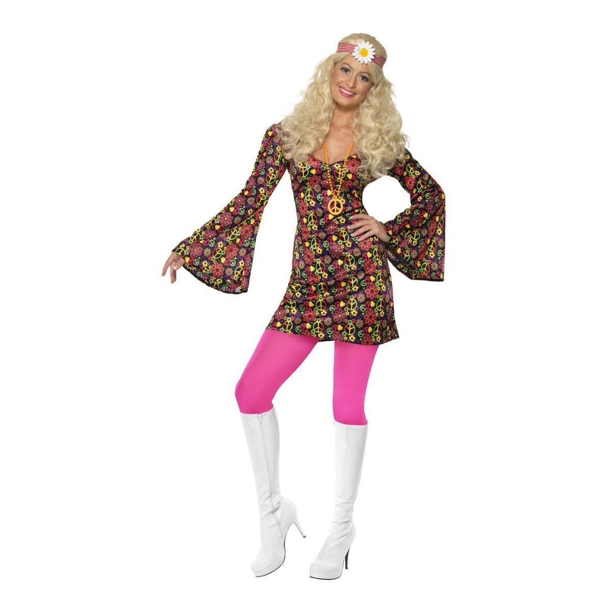 Smiffys 1960s CND Hippie Women's Fancy Dress Costume - Picture 6 of 7