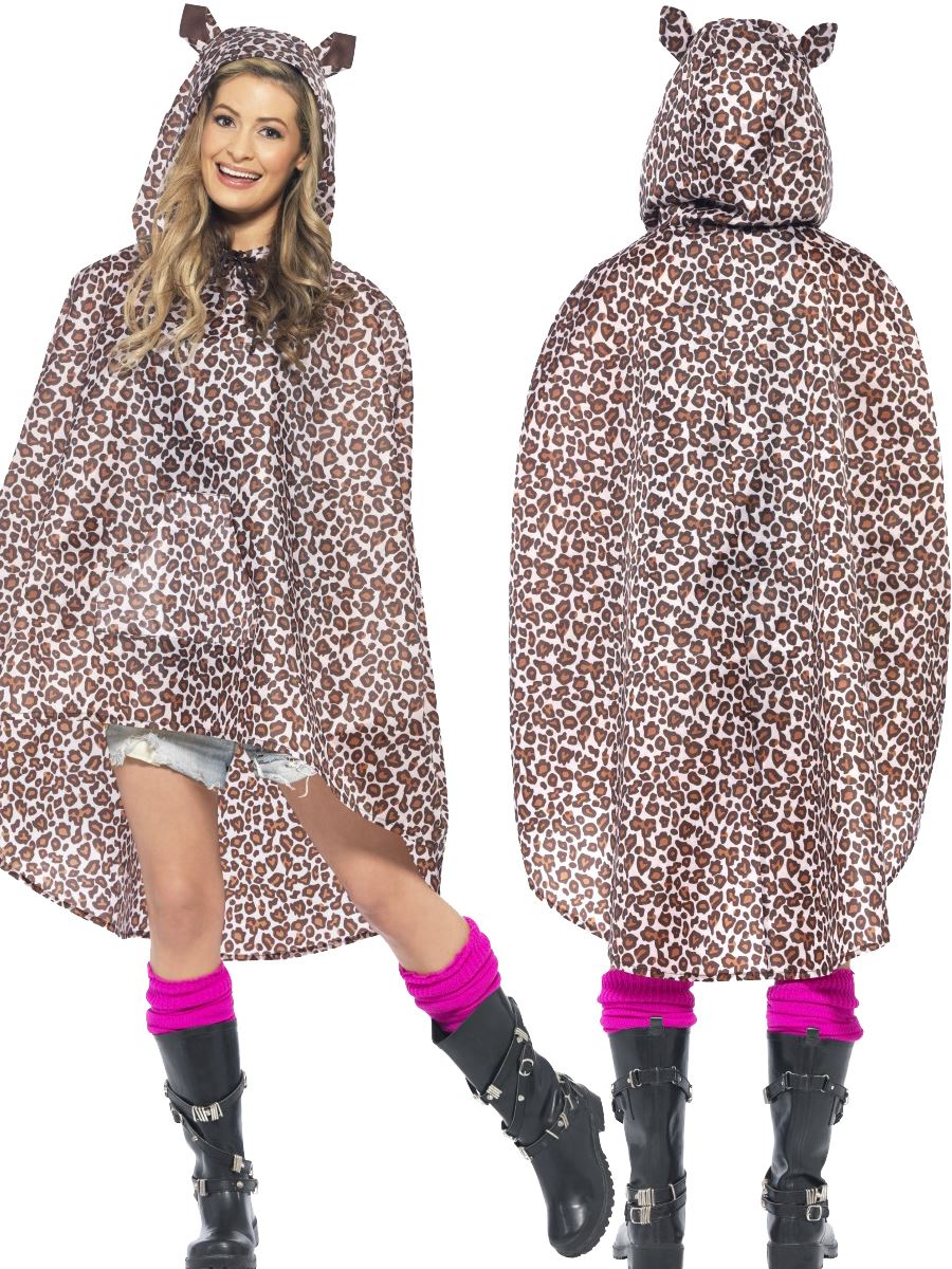 Ladies Mens Unisex Animal Ponchos Showerproof Festival Adult Fancy