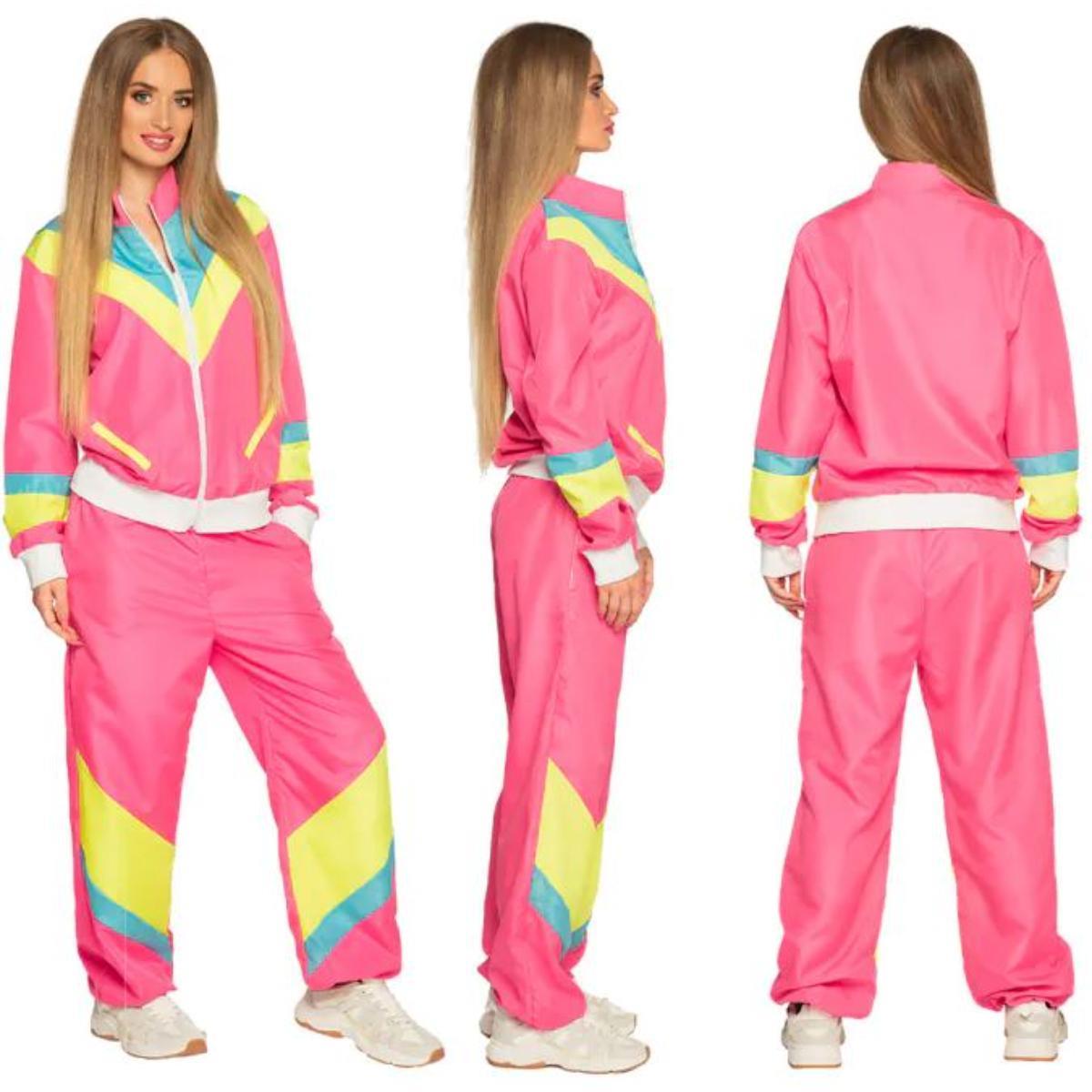 Boland - Retro Babe Shell Suit Costume (Neon Pink) - Women - Picture 1 of 8