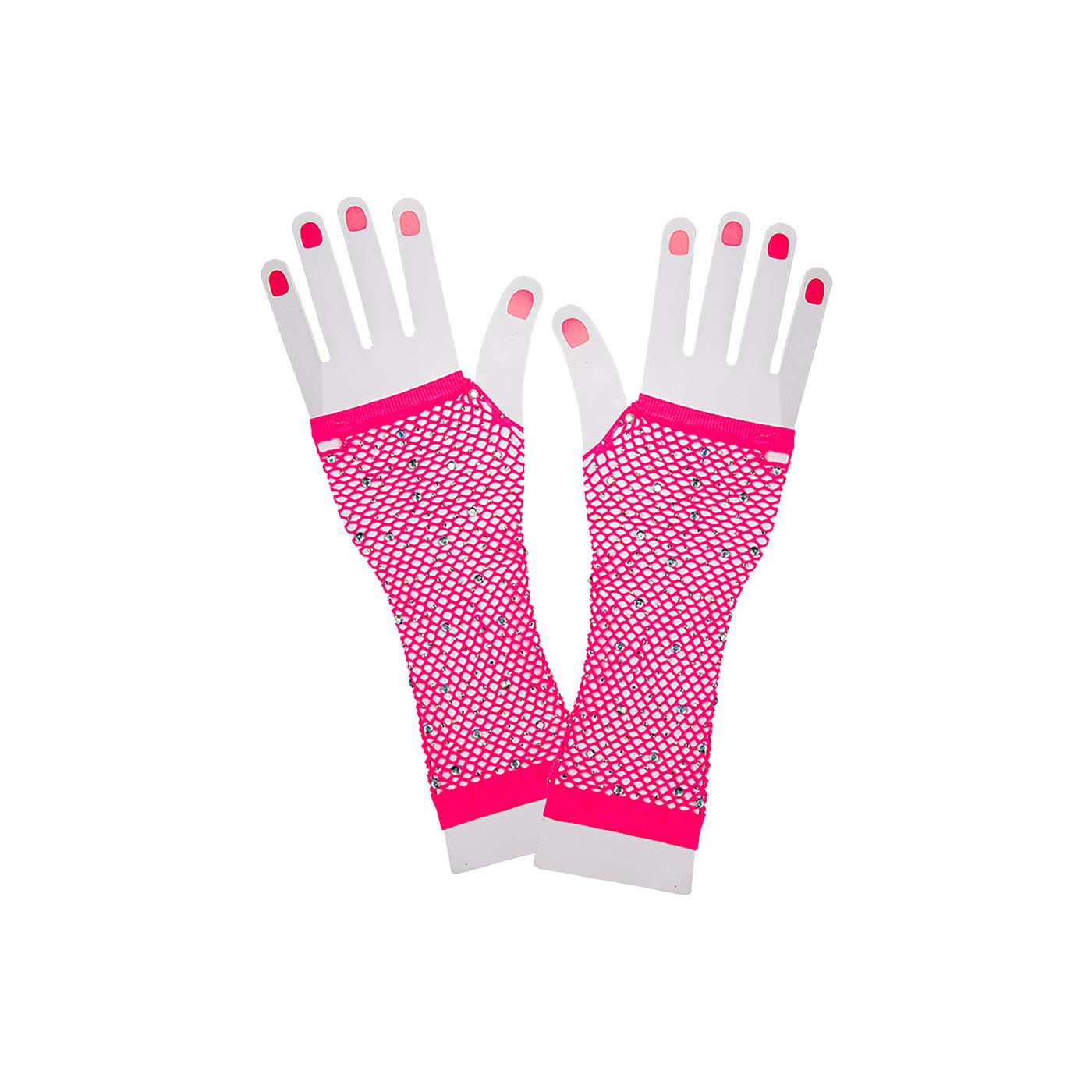 Wicked Costumes - 80s Net Gloves with Diamantes - Women - Picture 9 of 9