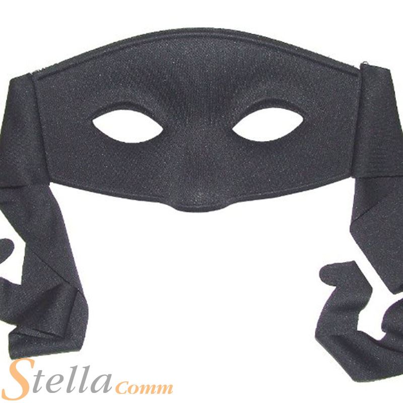 Black Bandit Eye Mask Zorro Robber Masquerade Ball Highwayman Fancy