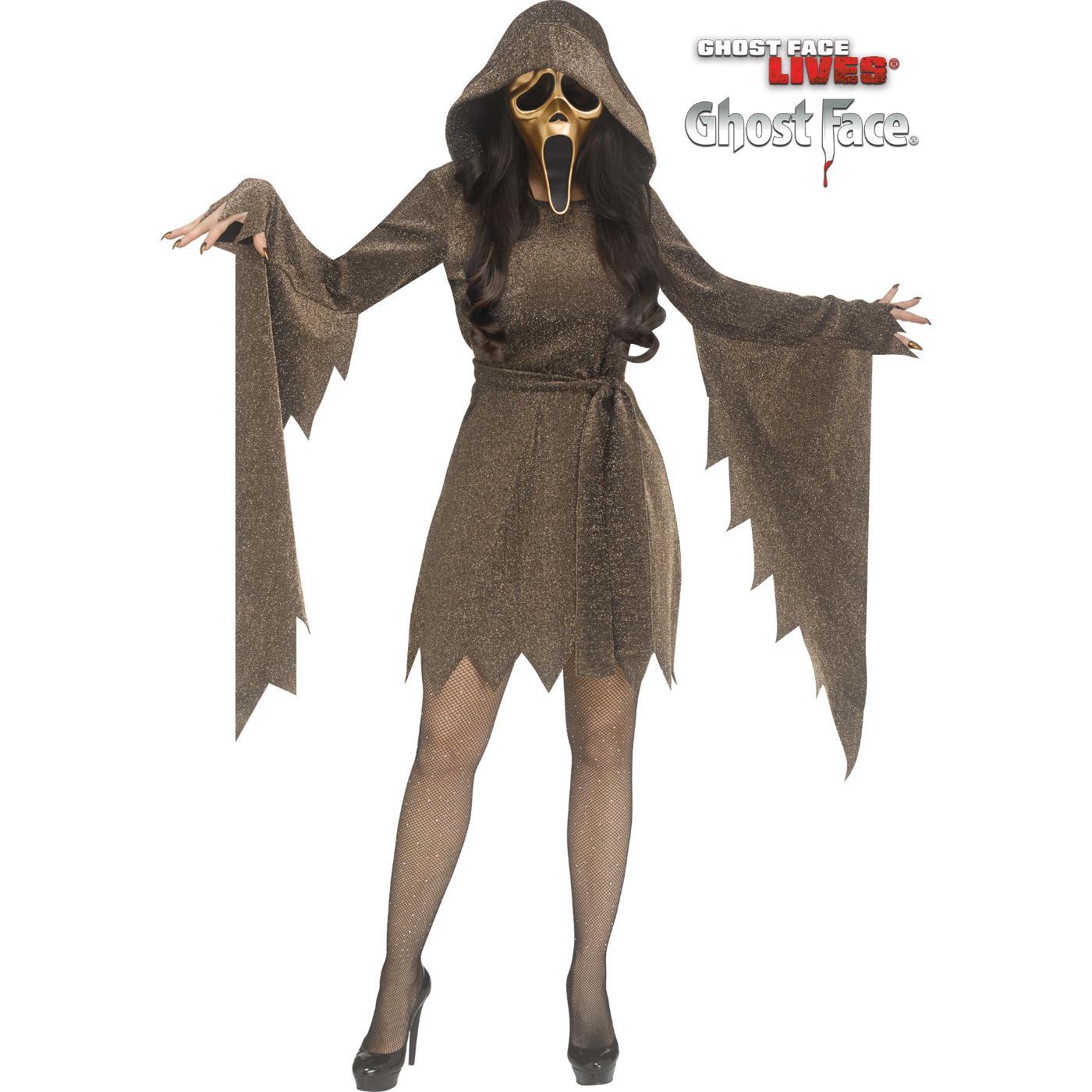 Wicked Costumes - Ghost Face Gold Shimmer Costume - Women