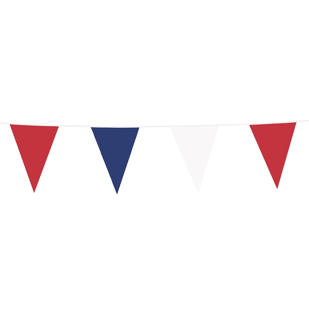 Multi coloured triangular flag plastic fete bunting hanging decoration 10 metres