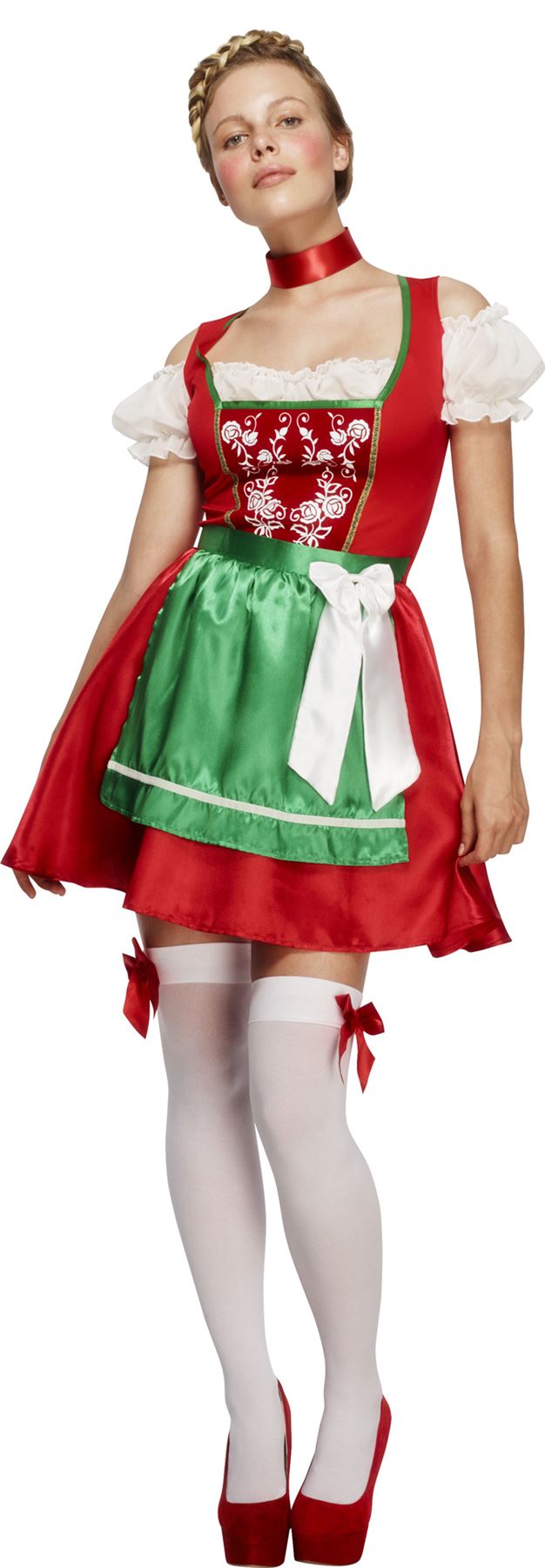 Ladies Fever Oktoberfest Costume Drindl Bavarian Beer Maid Fancy Dress Costume - Picture 2 of 4