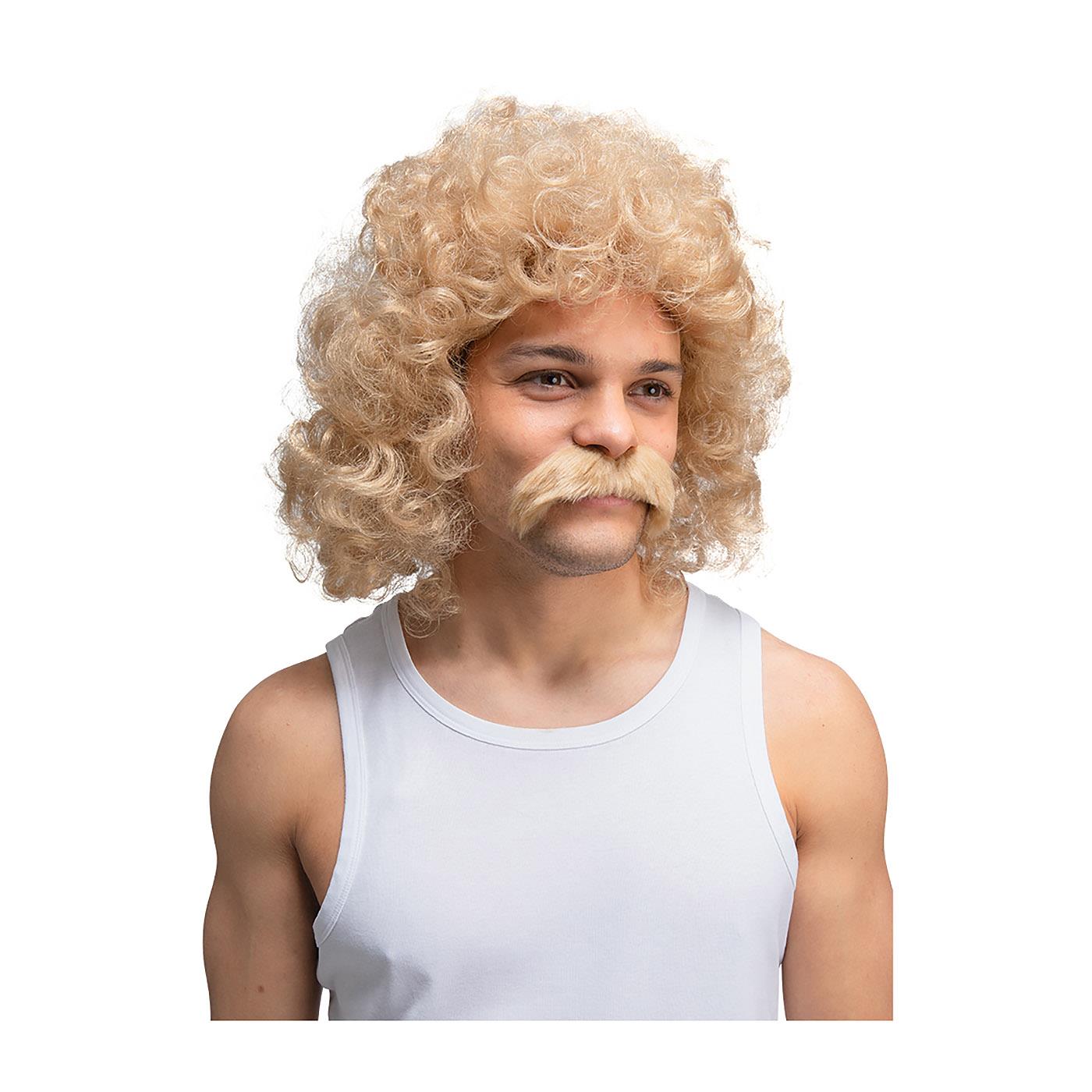 Wicked Costumes - Perm Wig with Moustache - Adult - Picture 5 of 5