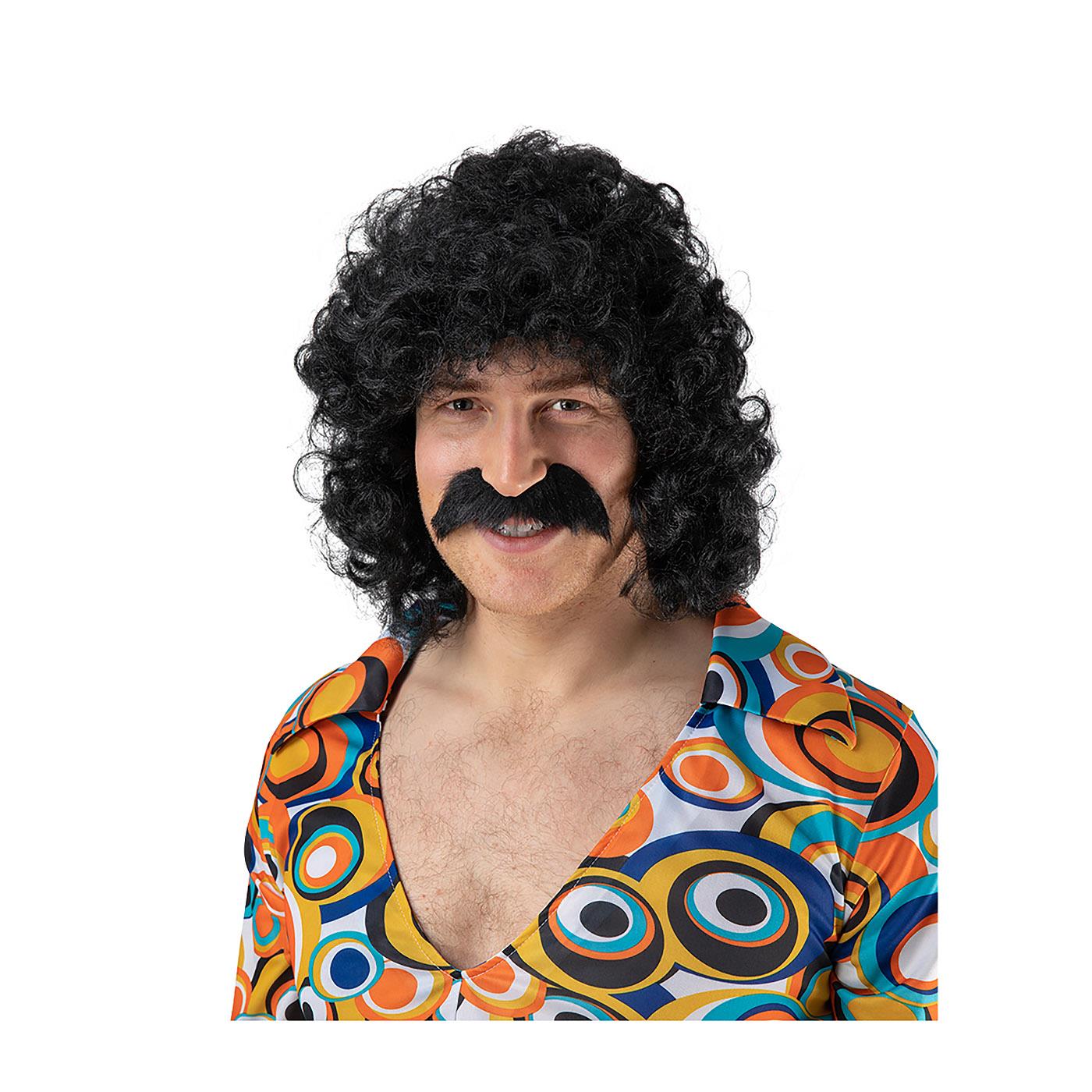 Wicked Costumes - Perm Wig with Moustache - Adult - Picture 3 of 5
