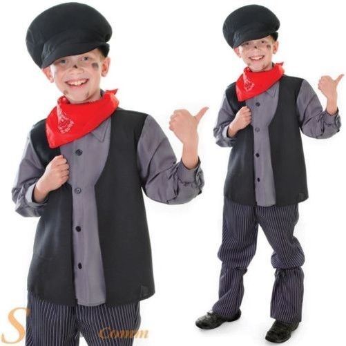 Boys VICTORIAN CHIMNEY SWEEP Costume Kids Child Book Week Fancy Dress Outfit UK