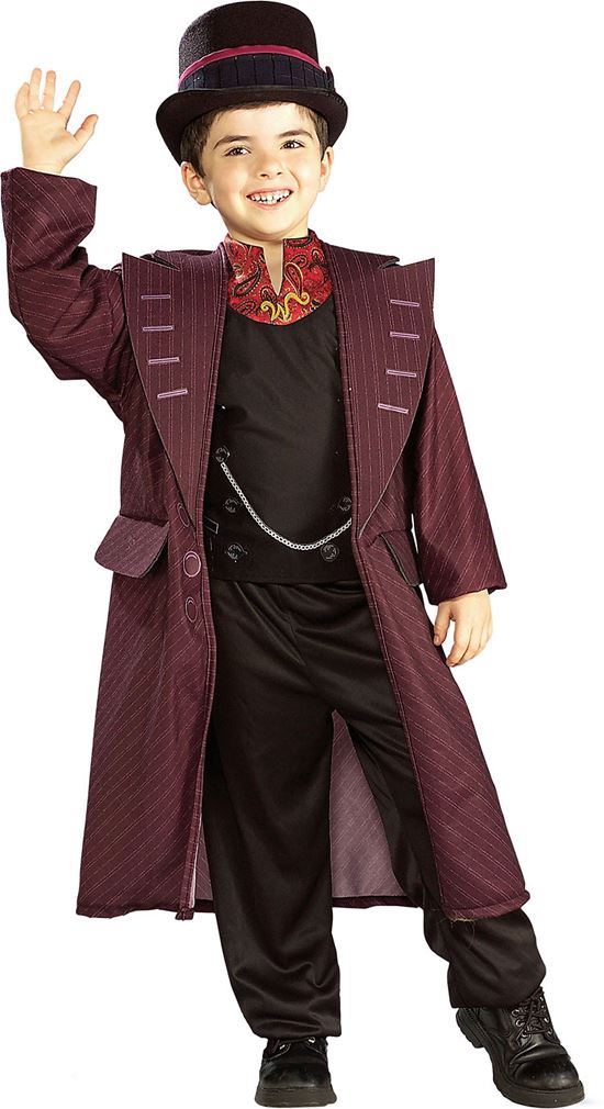 Boys Willy Wonka Charlie Chocolate Factory Book Week Fancy Dress Costume a