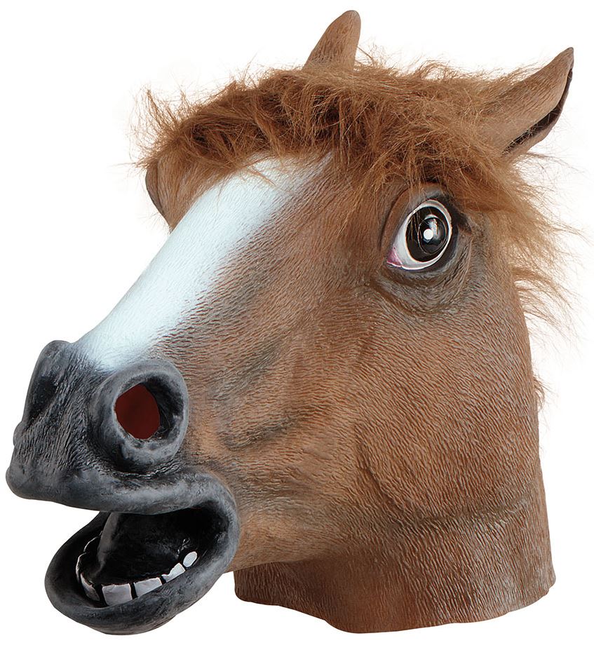 Adult Black Beauty Horse Rubber Head Panto Pantomime Costume Mask Fancy