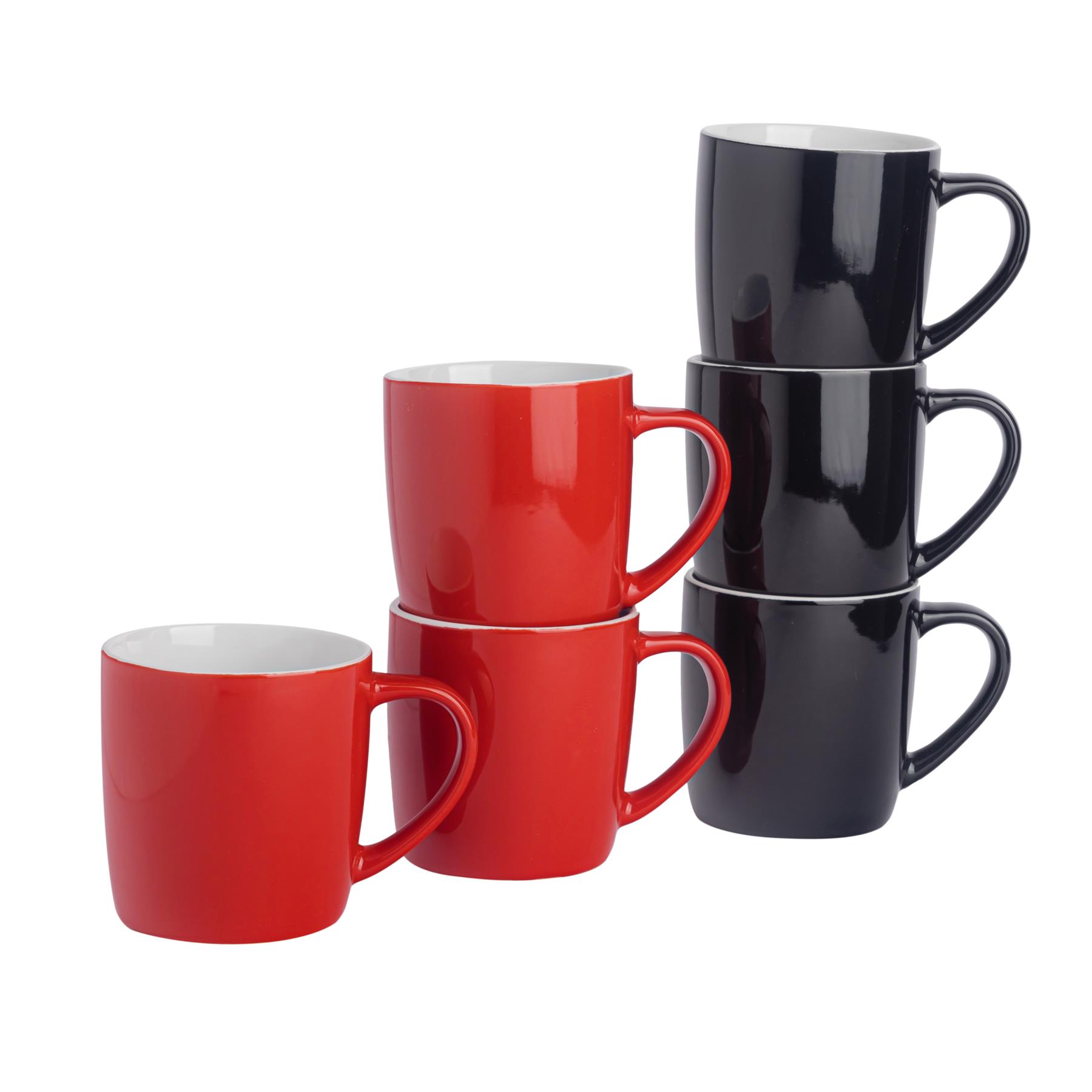 Tea Coffee Mugs Ceramic Contemporary Coloured Drinks Mug, 340ml - Set of 6 - Picture 125 of 170