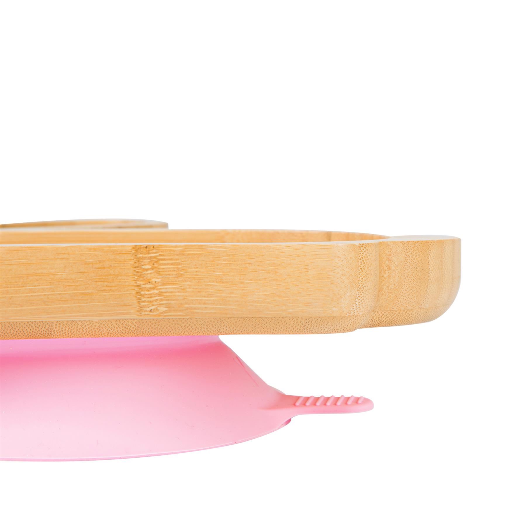 Bunny Rabbit Baby Plate Bamboo Silicone Suction Cup Toddler Dinner Feeding Dish - Picture 21 of 27