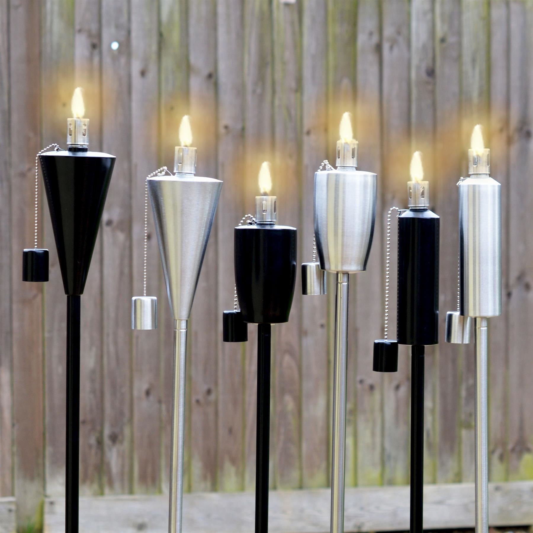 Metal Garden Fire Torches 1.46m Outdoor Path Lamp Garden Torch Lighting 1/2PK - Picture 13 of 37
