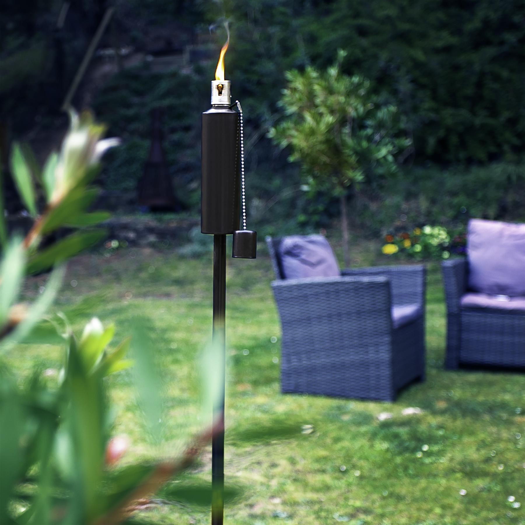 Metal Garden Fire Torches 1.46m Outdoor Path Lamp Garden Torch Lighting 1/2PK - Picture 12 of 37