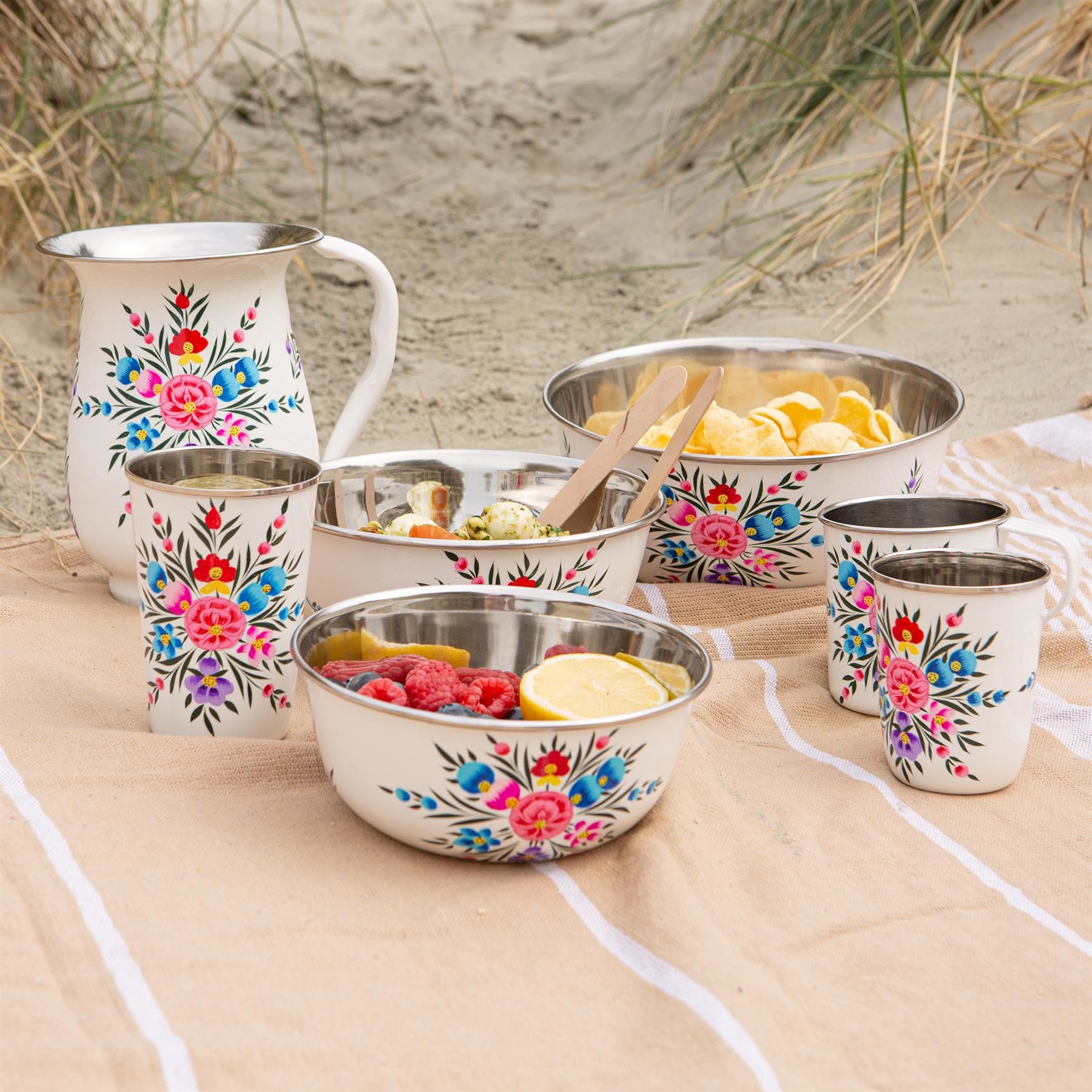 1x Pansy 1.7L Hand-Painted Picnic Water Jug Household Camping Pitcher - Picture 19 of 37
