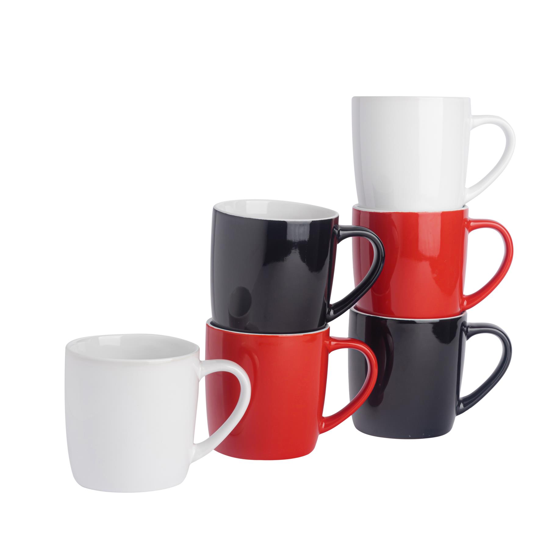Tea Coffee Mugs Ceramic Contemporary Coloured Drinks Mug, 340ml - Set of 6 - Picture 22 of 170