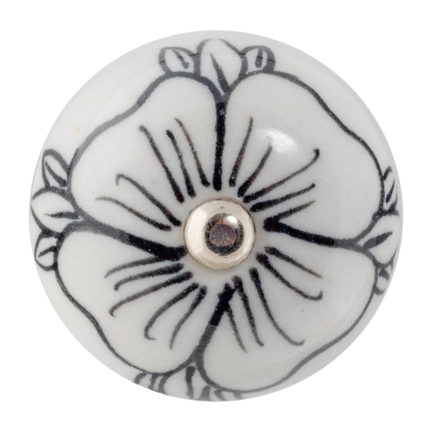 Door Knobs Ceramic Cupboard Drawer Pull Handle Floral Cabinet Knob 1/6/12/24PK - Picture 24 of 48