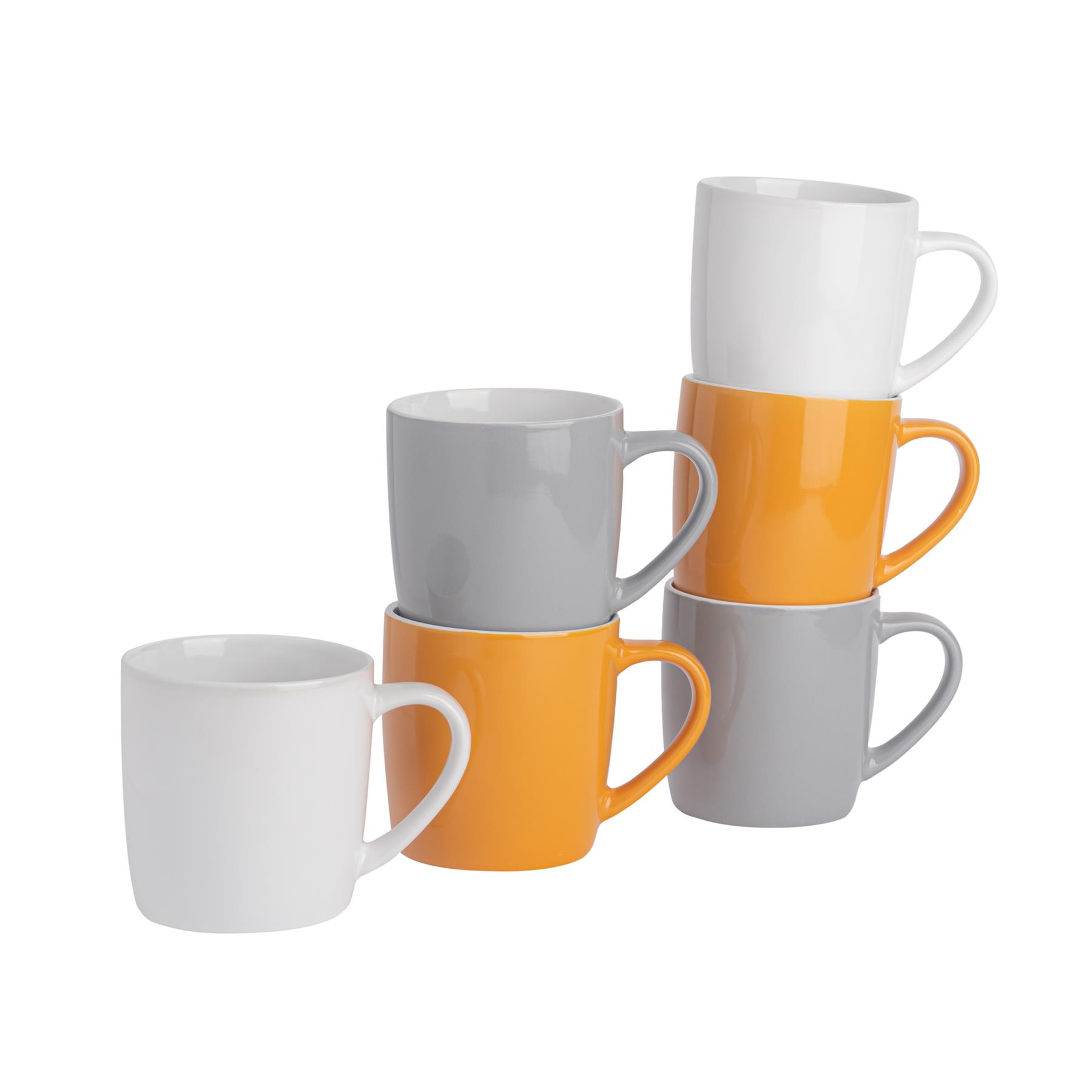Tea Coffee Mugs Ceramic Contemporary Coloured Drinks Mug, 340ml - Set of 6 - Picture 157 of 170