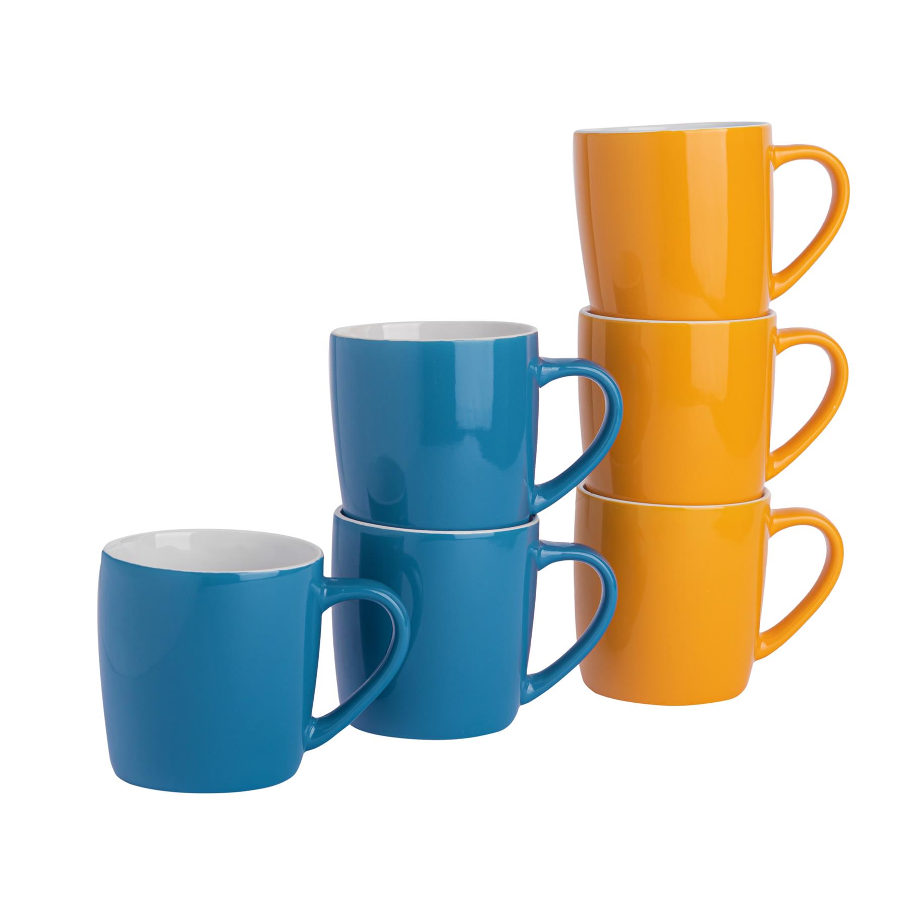 Tea Coffee Mugs Ceramic Contemporary Coloured Drinks Mug, 340ml - Set of 6 - Picture 68 of 170
