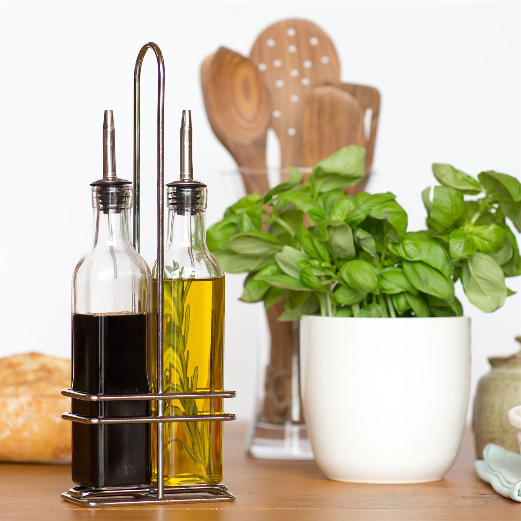 Olive Oil Pourer Bottle Set 2 Vinegar Dressing Drizzler Bottles Dispensers 250ml eBay