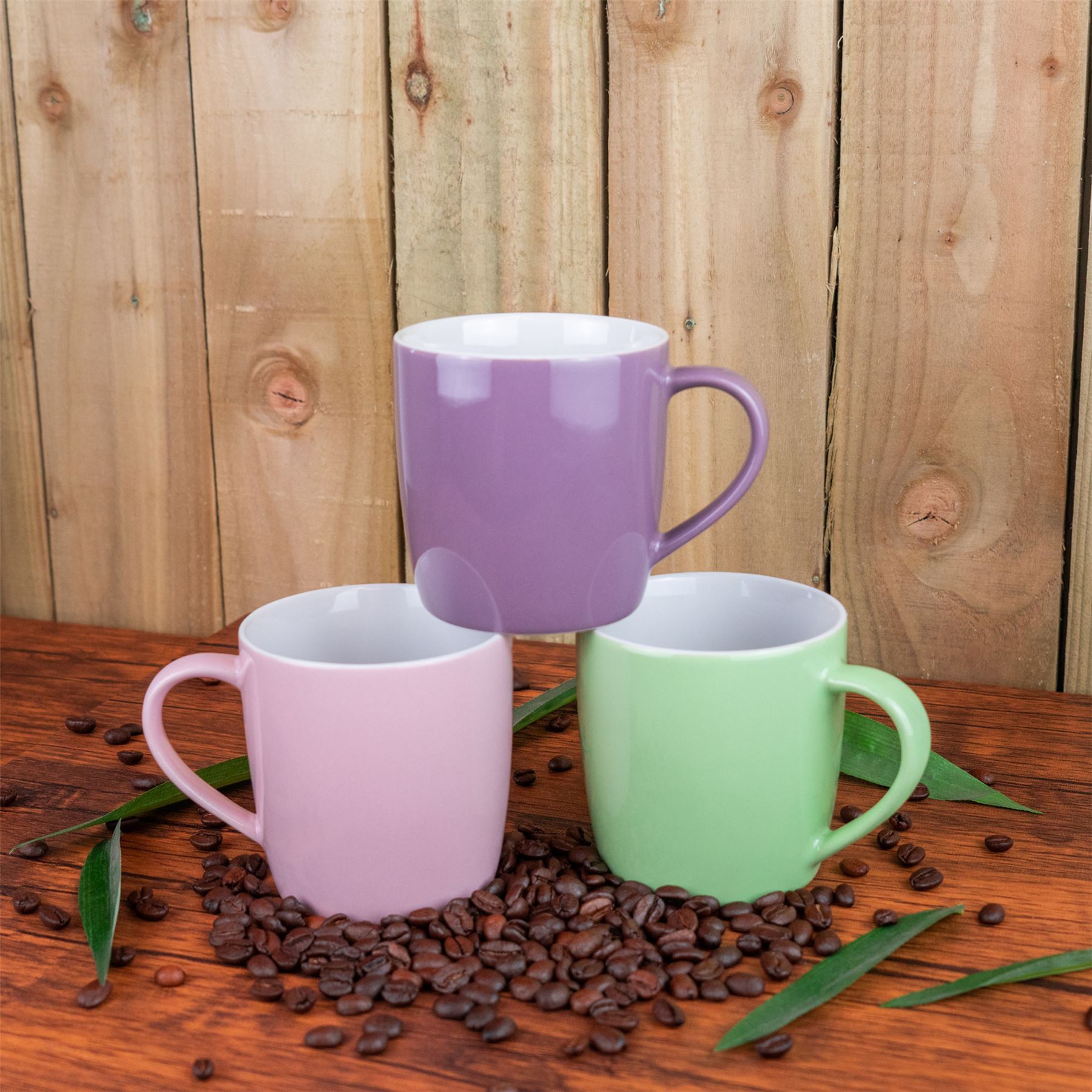 Tea Coffee Mugs Ceramic Contemporary Coloured Drinks Mug, 340ml - Set of 6 - Picture 98 of 170