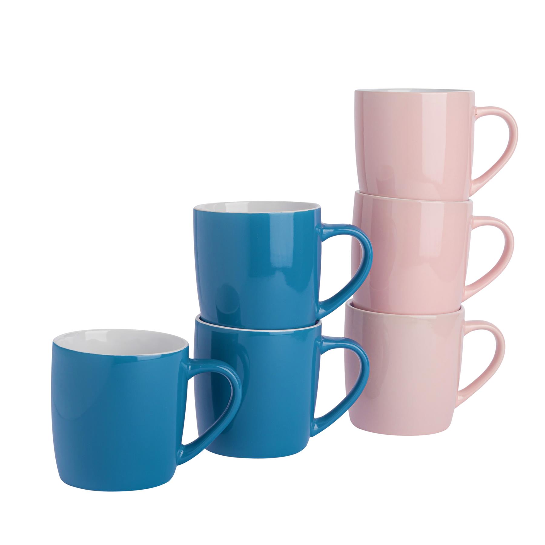 Tea Coffee Mugs Ceramic Contemporary Coloured Drinks Mug, 340ml - Set of 6 - Picture 53 of 170