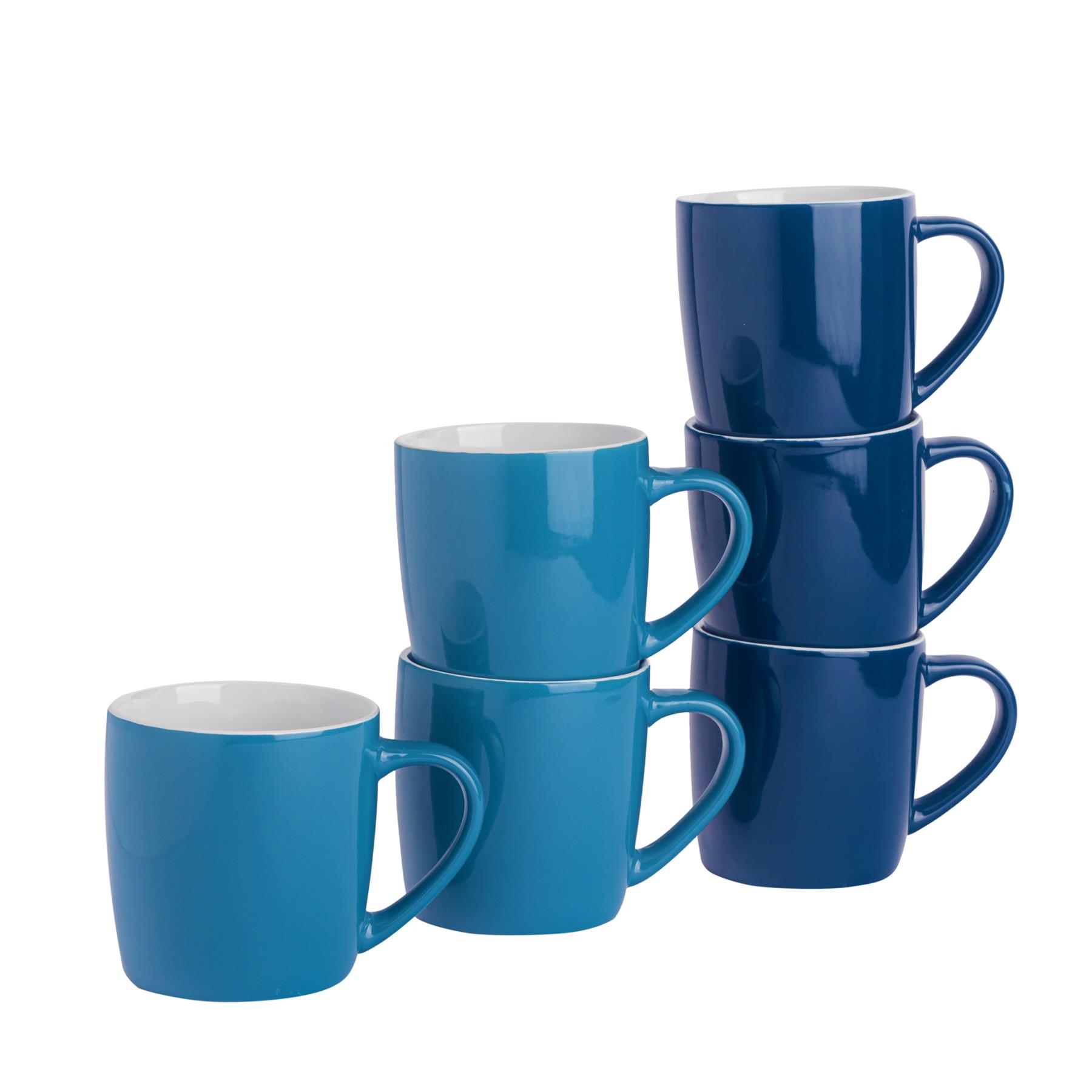 Tea Coffee Mugs Ceramic Contemporary Coloured Drinks Mug, 340ml - Set of 6 - Picture 42 of 170