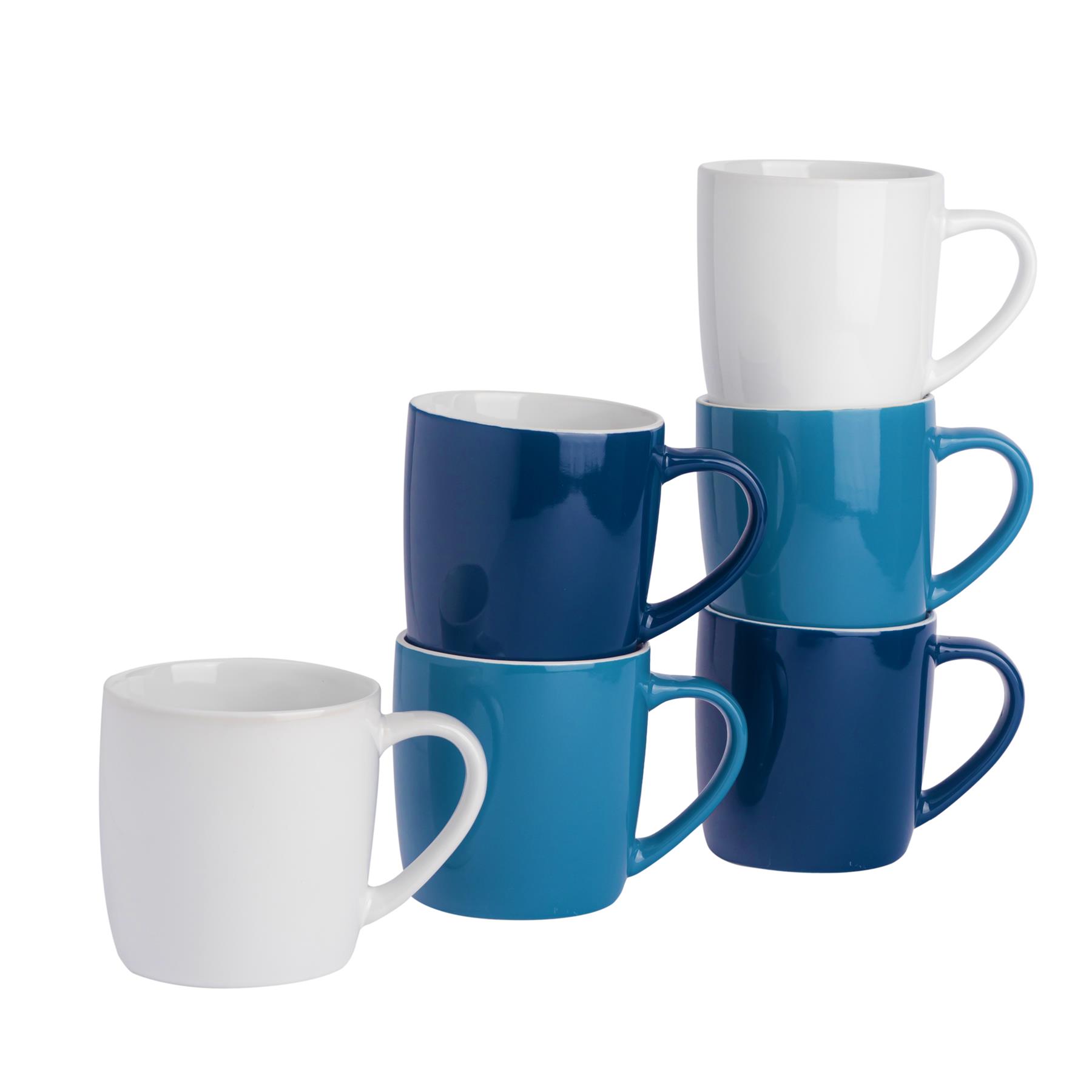 Tea Coffee Mugs Ceramic Contemporary Coloured Drinks Mug, 340ml - Set of 6 - Picture 90 of 170