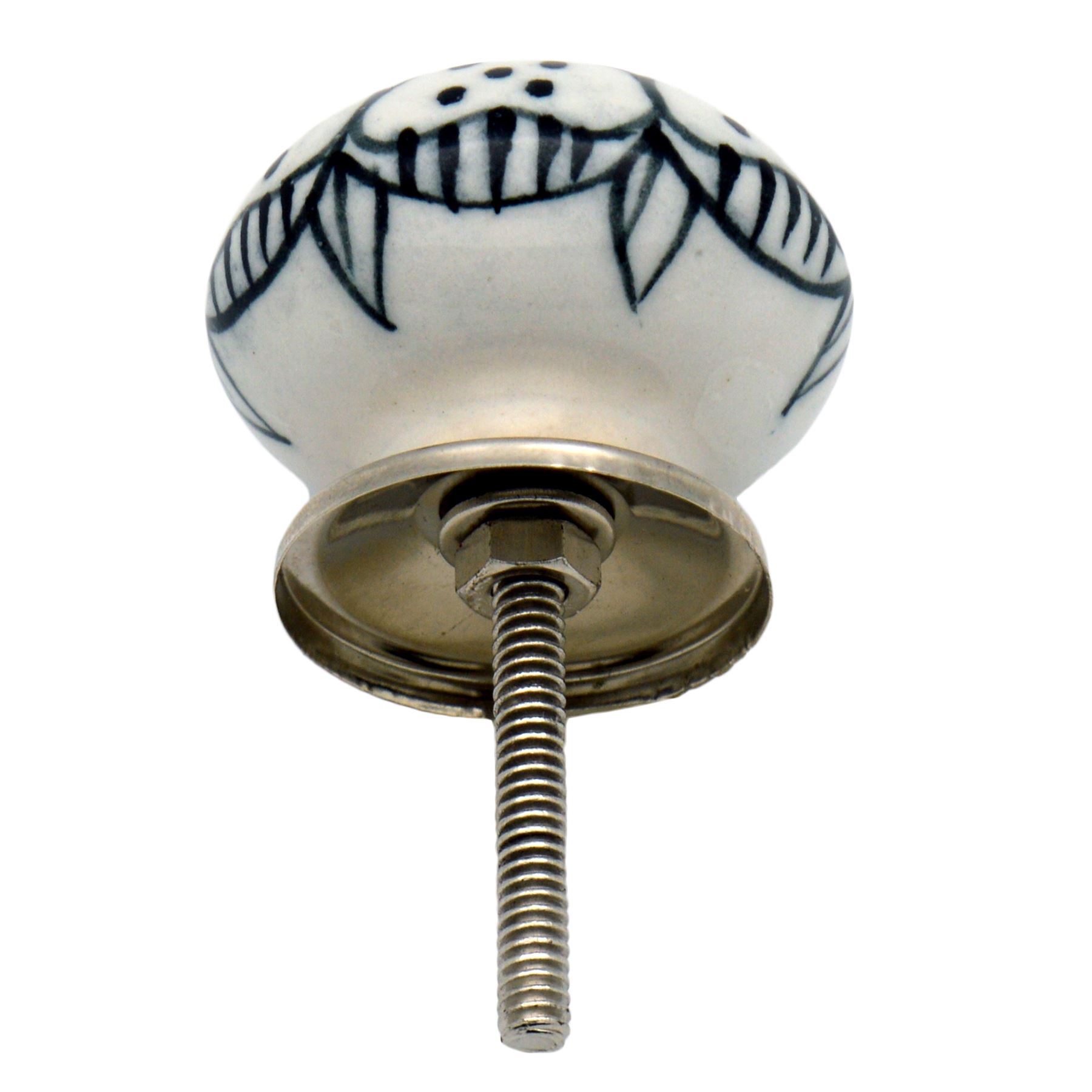 Door Knobs Ceramic Cupboard Drawer Pull Handle Floral Cabinet Knob 1/6/12/24PK - Picture 26 of 48