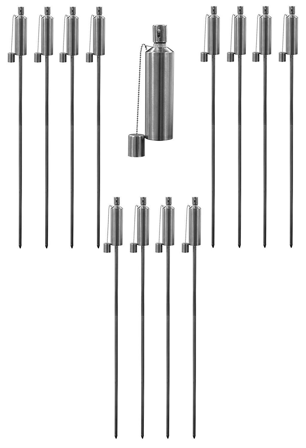 Metal Garden Fire Torches 1.46m Outdoor Path Lamp Garden Torch Lighting 1/2PK - Picture 6 of 37